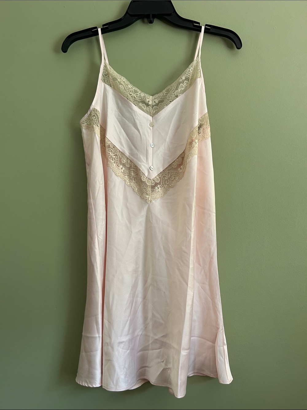 NWT Flora Nikrooz Blush & Cream Slip Dress with Lace Trim Size XS